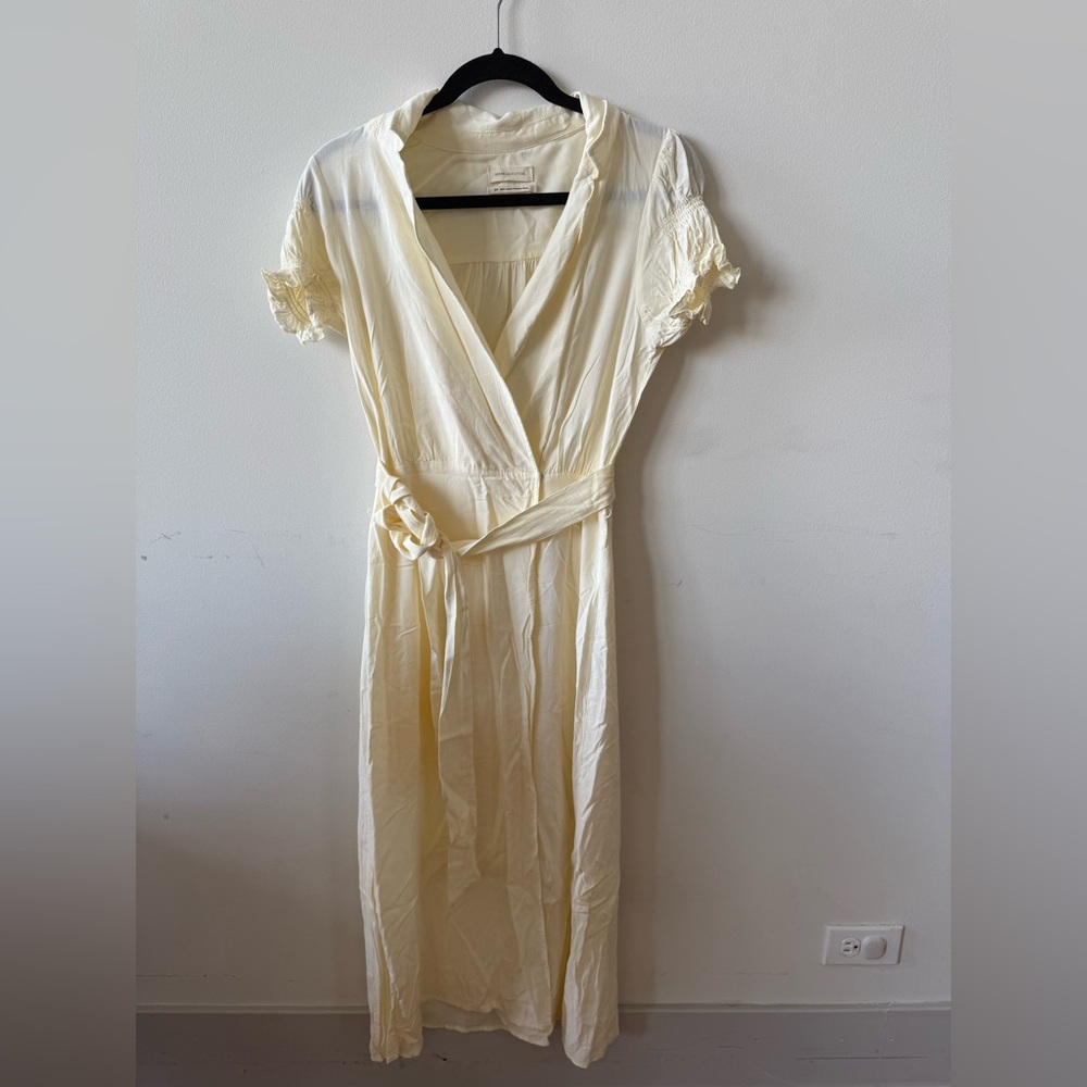URBAN OUTFITTERS OFFWHITE SMOCK LININ DRESS